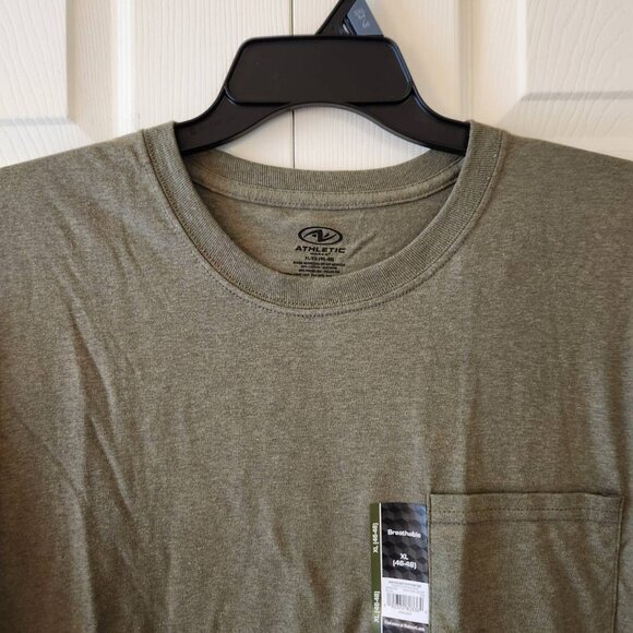 AW Athletic Works Mens Pocket Tee XL Burnt Olive Heather NWT - Picture 5 of 8